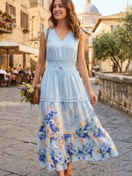 Rachel Zoe Dresses & Skirts - Like New Women's Sz S Rachel Zoe Light Blue Floral Tiered Maxi Dress